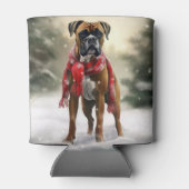 雪の中のボクサー犬 缶クーラー (裏面)