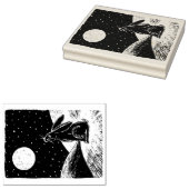 雪の中のムーンヘア ラバースタンプ (押印)