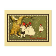 雪の中のメリークリスマスかわいい子供たち