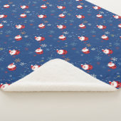 雪の中のメリークリスマスサンタ踊り シェルパブランケット (3/4)