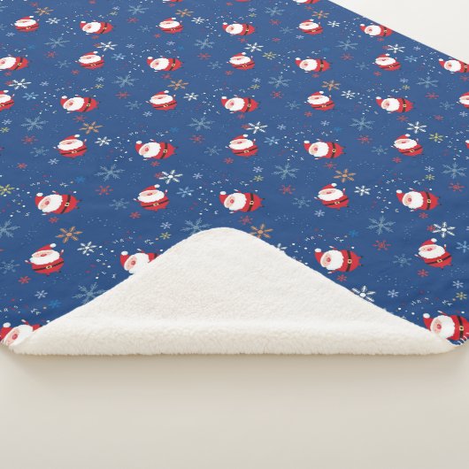 雪の中のメリークリスマスサンタ踊り シェルパブランケット (3/4)