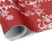 雪の中のメリークリスマス文字 ラッピングペーパー (ロールコーナー)