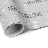 雪の中のメリークリスマス文字 ラッピングペーパー (ロールコーナー)
