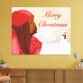 雪の中のメリークリスマス キャンバスプリント (インサイチュ (リビング))