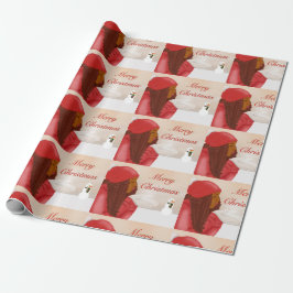 雪の中のメリークリスマス ラッピングペーパー