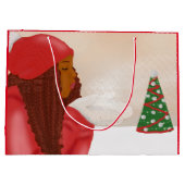 雪の中のメリークリスマス ラージペーパーバッグ (裏面)