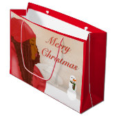 雪の中のメリークリスマス ラージペーパーバッグ (正面アングル)