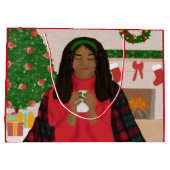 雪の中のメリークリスマス ラージペーパーバッグ (裏面)