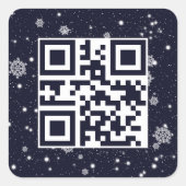 雪の中のメリークリスマスQRコード スクエアシール (正面)