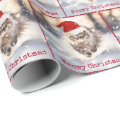 雪の中のメーンクーンキャット ラッピングペーパー (ロールコーナー)