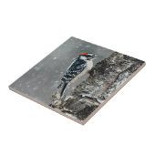 雪の中のユキツキ – オリジナル写真 タイル (側面)