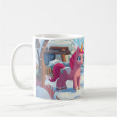 雪の中のユニコーン コーヒーマグカップ (左)