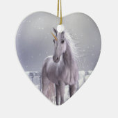 雪の中のユニコーン セラミックオーナメント (右)
