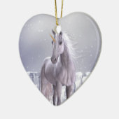 雪の中のユニコーン セラミックオーナメント (左)