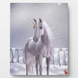 雪の中のユニコーン フォトプラーク