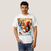 雪の中のリス5 Tシャツ (正面フル)