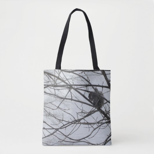 雪の中のリス トートバッグ (正面)