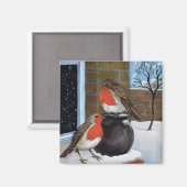 雪の中のロビンズ マグネット (正面/裏面)