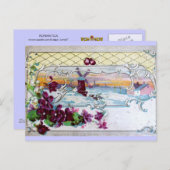 雪の中のロマンティカ/風車、パンジー、雪の滴 ポストカード (正面/裏面)