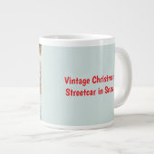 雪の中のヴィンテージクリスマスストリートカー ジャンボコーヒーマグカップ (正面右)