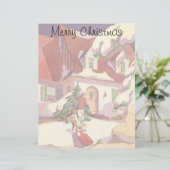 雪の中のヴィンテージクリスマスファミリーハウス (スタンド正面)