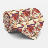 雪の中のヴィンテージクリスマスファミリーハウス ネクタイ (ロール)