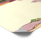 雪の中のヴィンテージクリスマスファミリーハウス ポスター (角)