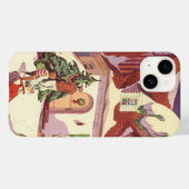 雪の中のヴィンテージクリスマスファミリーハウス Case-Mate iPhoneケース (裏面 (横))