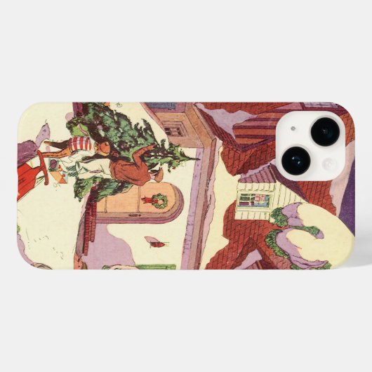 雪の中のヴィンテージクリスマスファミリーハウス Case-Mate iPhoneケース (裏面 (横))