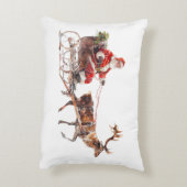 雪の中のヴィンテージサンタクロース アクセントクッション (裏面(縦))