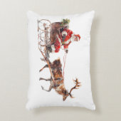 雪の中のヴィンテージサンタクロース アクセントクッション (正面(垂直))