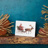 雪の中のヴィンテージサンタクロース フォトプラーク (側面)