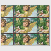 雪の中のヴィンテージ天使 ラッピングペーパー (フラット)