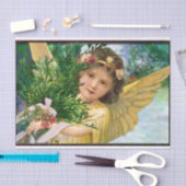 雪の中のヴィンテージ天使 薄葉紙 (クラフト)