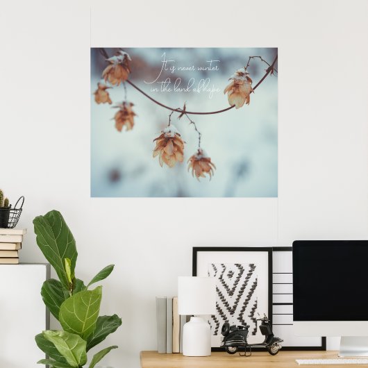 雪の中の乾燥したホップスガーランド ポスター (ホームオフィス)