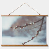 雪の中の乾燥したホップスガーランド 吊り下げ型タペストリー (正面2)