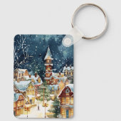 雪の中の例示的なクリスマスシティ キーホルダー (裏面)