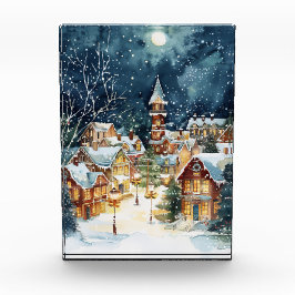 雪の中の例示的なクリスマスシティ フォトブロック