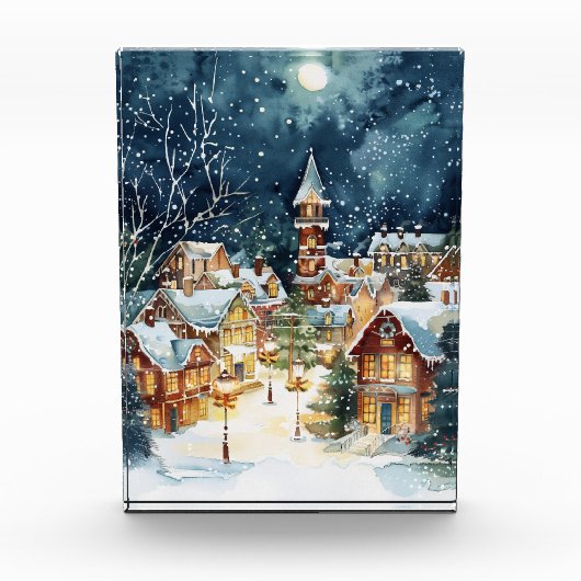 雪の中の例示的なクリスマスシティ フォトブロック (正面)