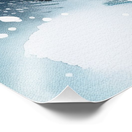 雪の中の例示的なクリスマスシティ フォトプリント            (角)