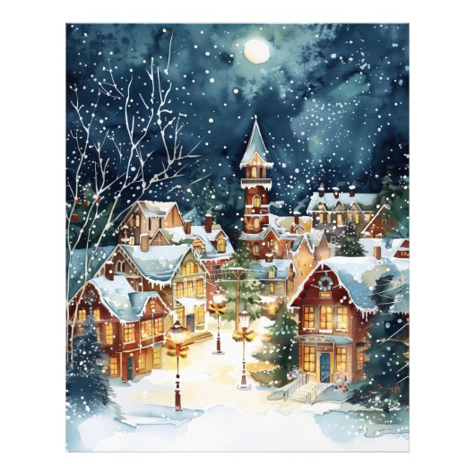 雪の中の例示的なクリスマスシティ フォトプリント            (正面)