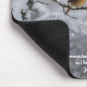 雪の中の信仰のショウジョウコウチョウのつがい 聖書の言葉 マウスパッド (コーナー)