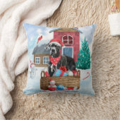 雪の中の偉大なダン犬クリスマスドッグハウス クッション (ブランケット)