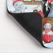 雪の中の偉大なダン犬クリスマスドッグハウス マウスパッド (コーナー)