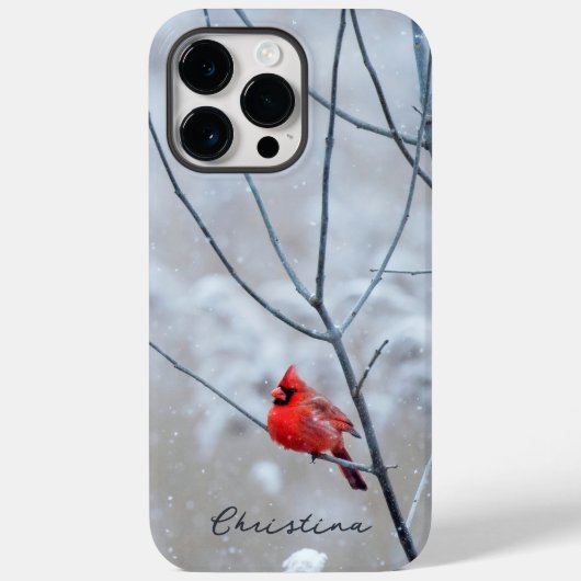雪の中の冬のショウジョウコウカ Case-Mate iPhoneケース (裏面)