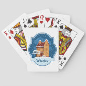 雪の中の冬の家 トランプ (裏面)