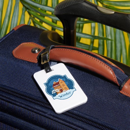 雪の中の冬の家 ラゲッジタグ