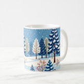 雪の中の冬の木々 コーヒーマグカップ (正面右)