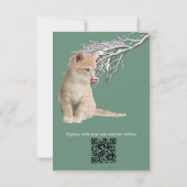 雪の中の冬の祝祭と子猫たち 出欠カード (裏面)