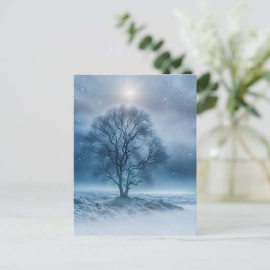 雪の中の冬至の木 異教の祝日 シーズンポストカード (スタンド正面)